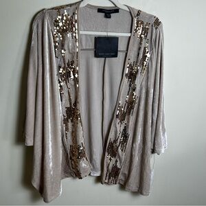 NWT Marc NY Sequined‎ Kimono Champagne Festive OS Y2K Festival Crushed Velvet